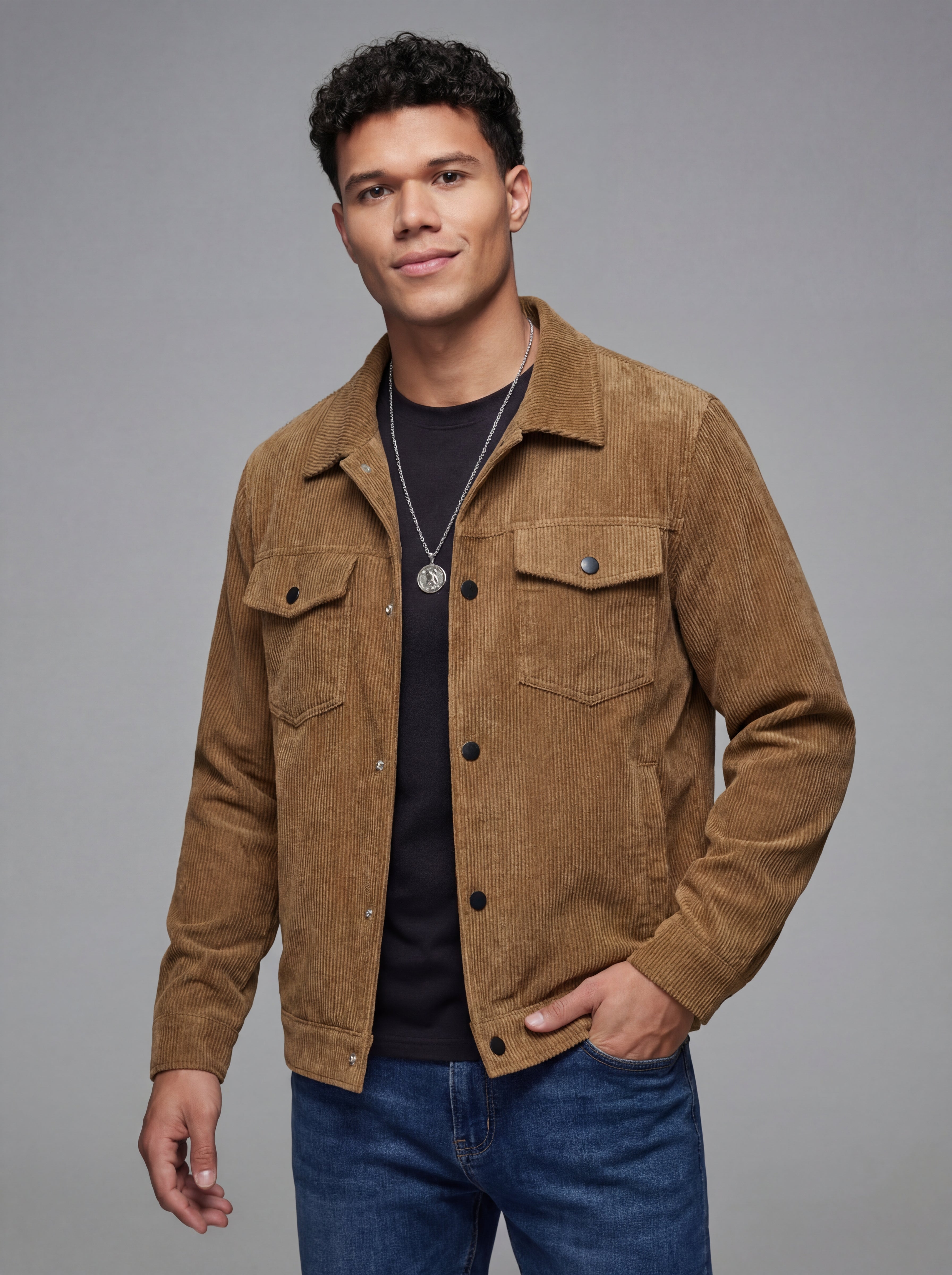 brown workwear wool jacket
