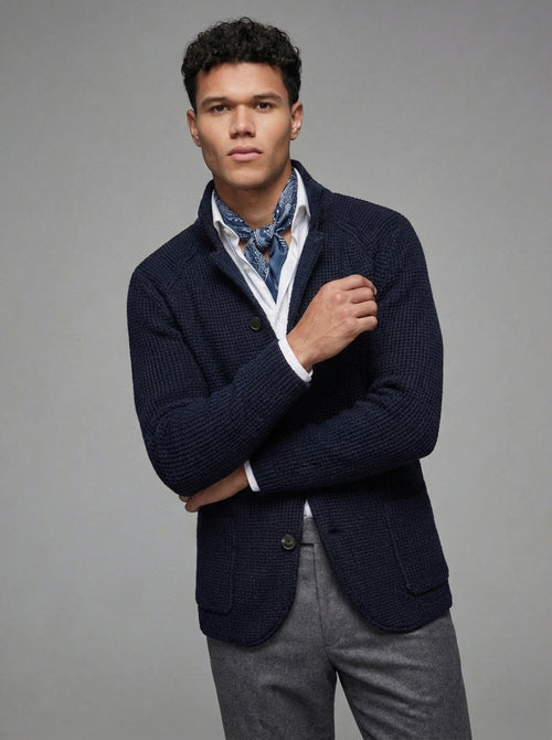 blue wool jacket