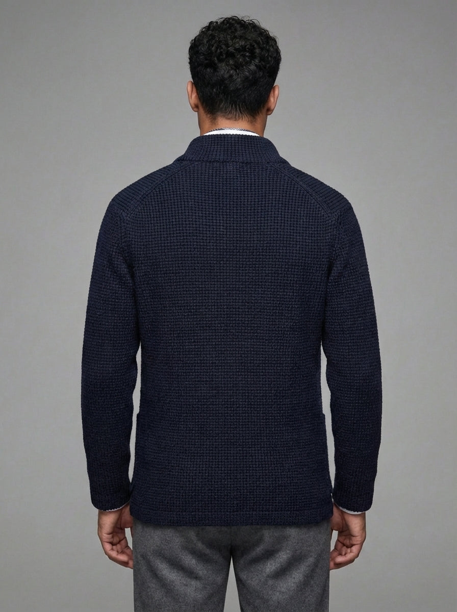 blue wool jacket backside