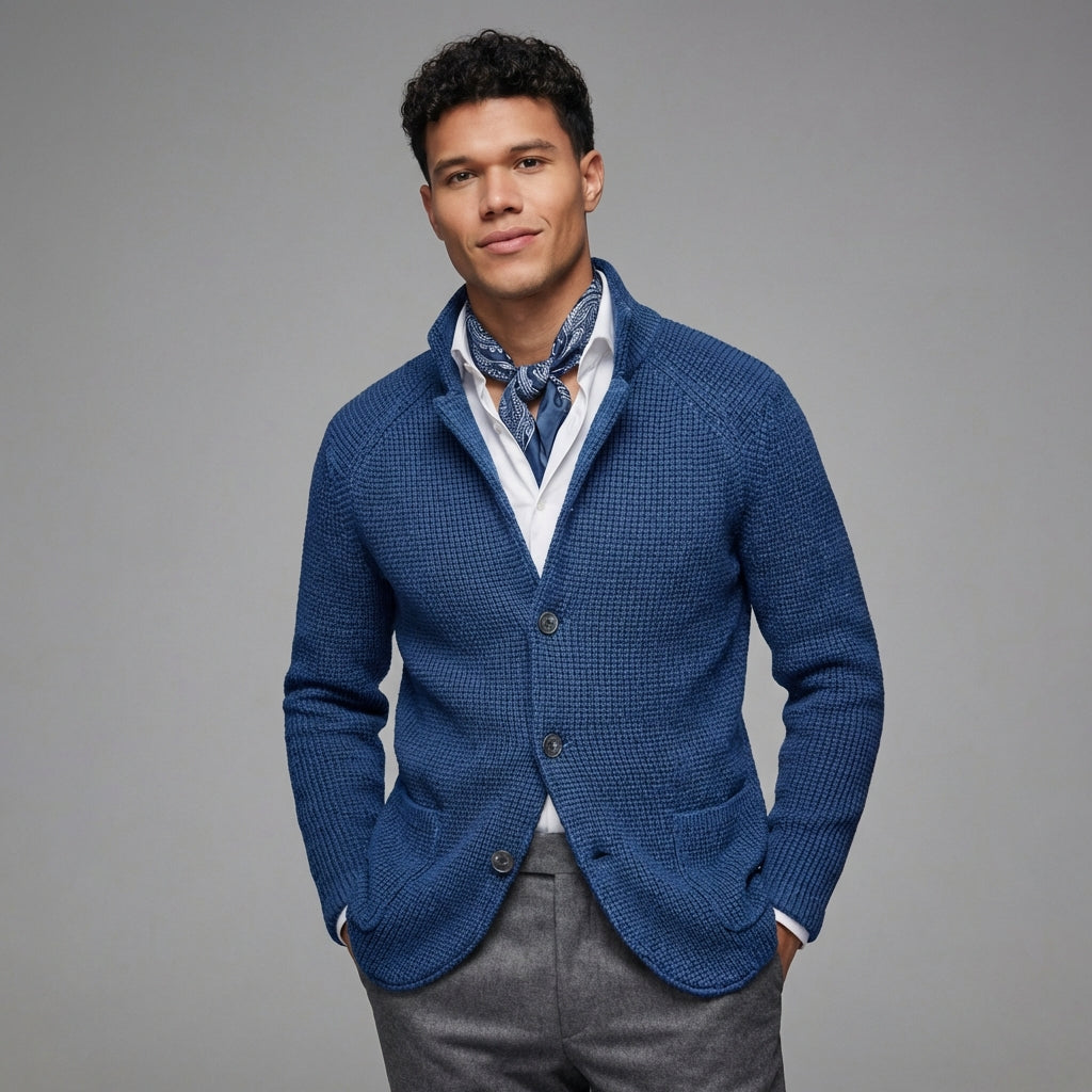 light blue wool jacket