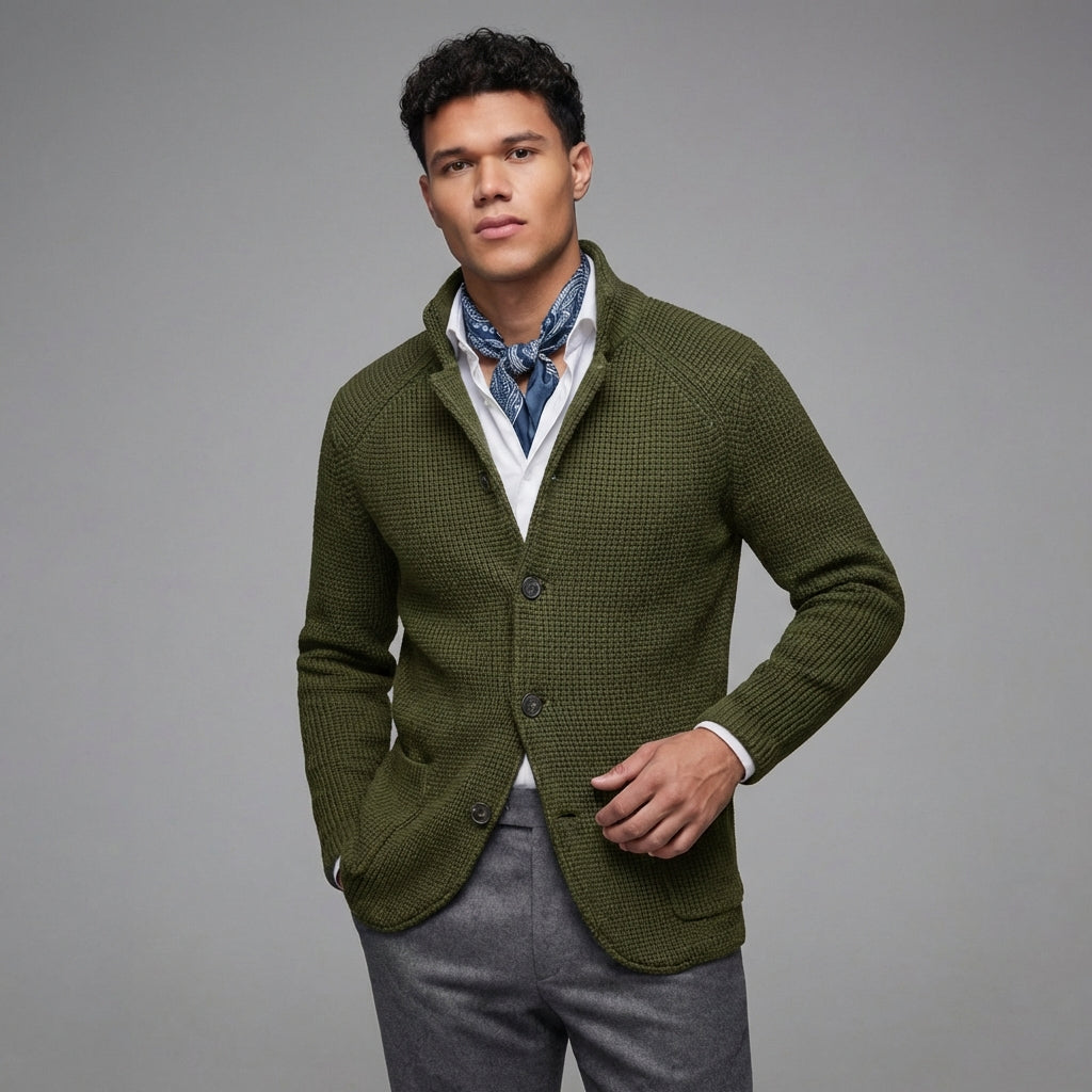 green wool jacket