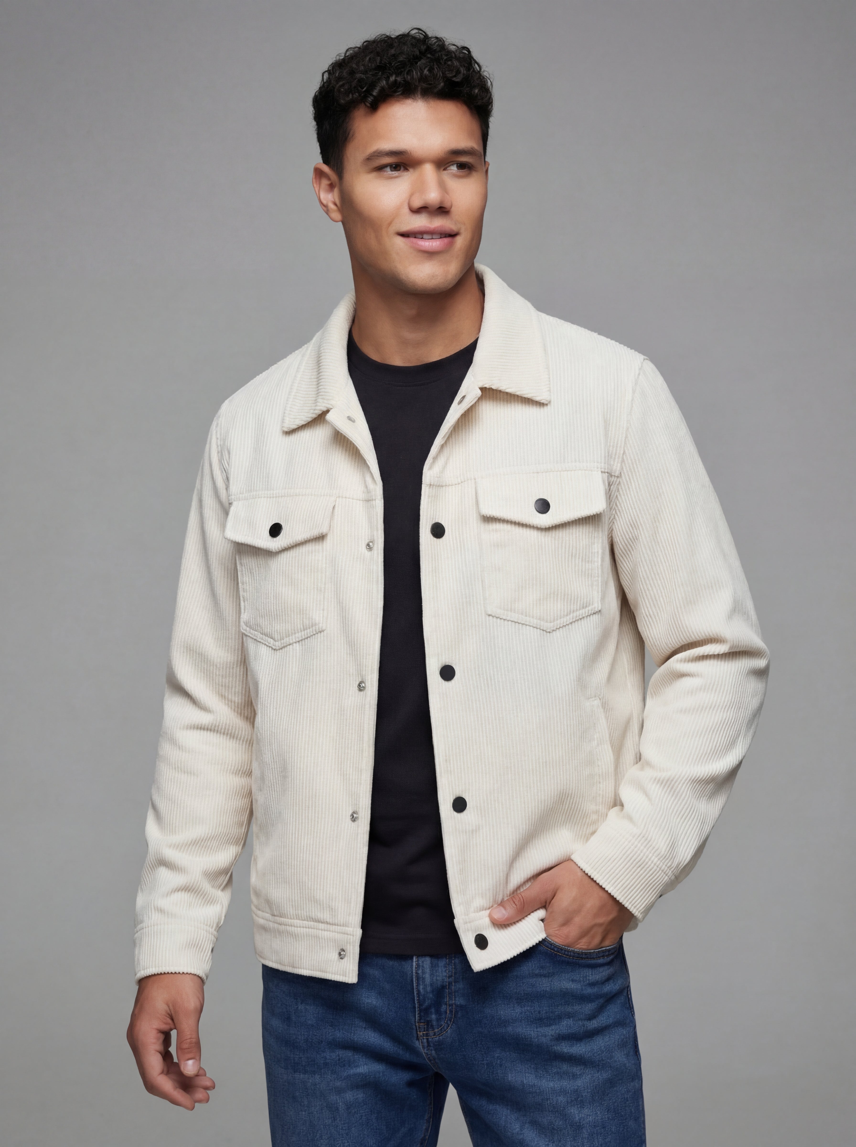 white workwear wool jacket